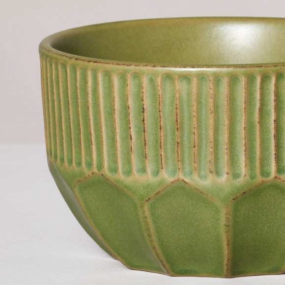 Hearth & Hand by Magnolia Farms Set of 2 Green and White Geometric Bowls - Picture 9 of 9